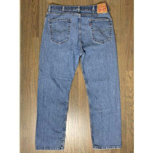 LEVI 505 Lot of 2 Men 38 x 30 Straight Light & Dark Wash Jeans EUC *See Measure - Picture 9 of 13